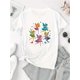 thumbnail image 2 of Creative Colorful Butterfly Fairy Pattern Printed Women'S Trendy Round Neck Short Sleeve, Simple Casual Sports T-Shirt, Comfortable Summer Top for Holidays., 2 of 6