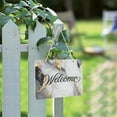 thumbnail image 2 of White Gold Black Marble Welcome Sign Front Door PVC 14x10 inch Hanger Hello Sign Farmhouse Wall Porch Home Outside Decor, 2 of 6