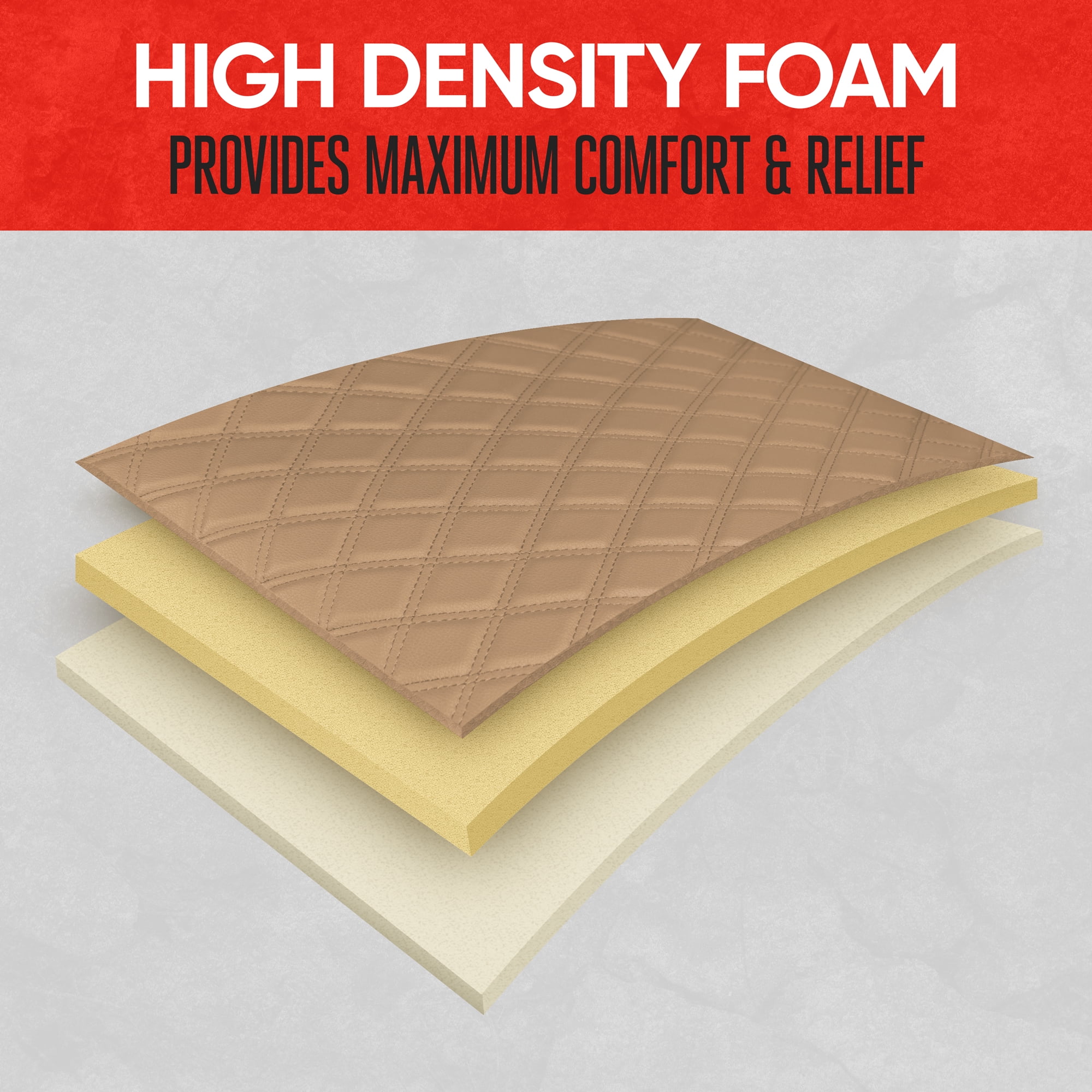 Motor Trend Car Seat Cushion Diamond Stitched Faux Leather Seat Cushion for Cars Trucks SUV, Beige Padded Car Seat Cover with Storage Pockets, Premium Automotive Seat Cover for Front Seat