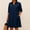 c01Blue, variant on Womens Casual Shirt Dress V Neck Ruffle Short Sleeve Summer Solid Color Lapel Button Down Shift Dresses with Pockets Red XXL