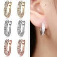 thumbnail image 3 of 1 pair Rose Gold,Gold Hoop Earrings For Women Cubic Zirconia Jewelry G6R5, 3 of 9