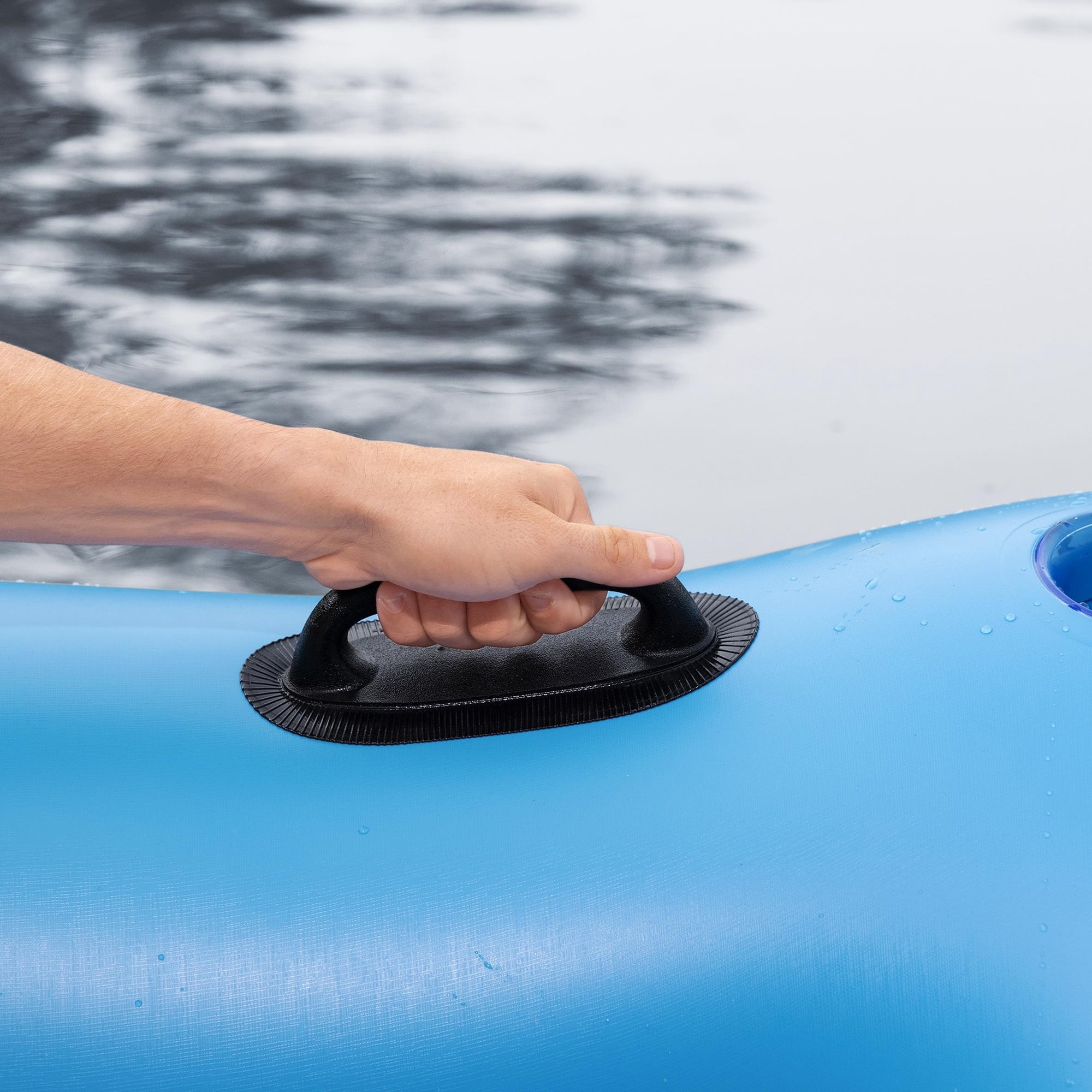 Hydro Force: Day Drifter Island - 5 Person Water Float, 9'10"x9'5", XL Open Center Lounger Tube, Cup Holders & Handles, Cooling Mesh Seats, 1102lb Cap
