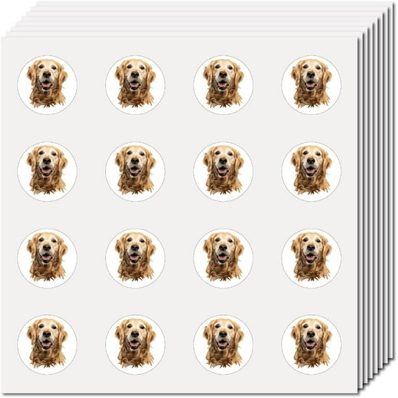 128Pcs Dog Stickers for Envelopes Small Pet Decal en Retriever Bulk Sticker Self-Adhesive Waterproof Round Dot Stickers for Scrapbooking Art Craft Student 2.5x2.5cm for diy making