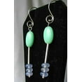 thumbnail image 4 of Green Peruvian Opal - Blue Chalcedony Sterling Silver Earrings 5799, 4 of 5