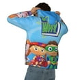 thumbnail image 5 of Super Why Men's Hoodie With Color Drawstrings Sweatshirt Hooded Pullover Print Winter Coat Jacket Medium, 5 of 9