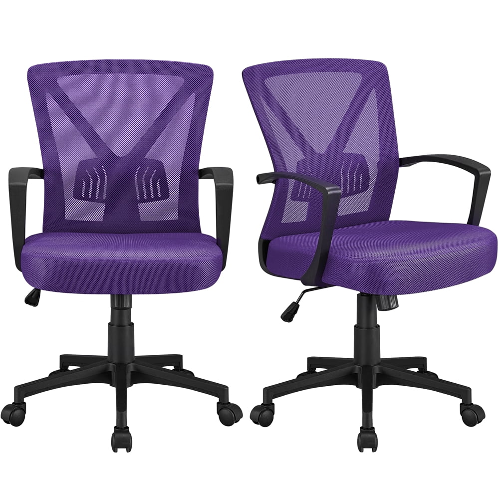 SmileMart Adjustable Mesh Mid Back Executive Office Chair, Set of 2