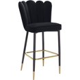 thumbnail image 3 of Meridian Furniture Lily Black Velvet Stool (Set of 2), 3 of 7