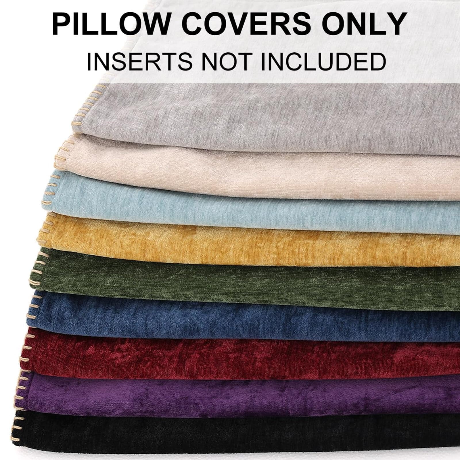 decorUhome Chenille Throw Pillow Covers 20x20 Set of 2, Soft Farmhouse Decorative Pillow Covers, Aqua Haze(Pillow Cover Only, No Inserts Included)