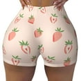 thumbnail image 2 of Daiia Strawberries Pattern Women's Workout Shorts Biker Shorts - High Waisted Workout Spandex Tummy Control Gym Running Yoga Shorts-XX-Large, 2 of 8