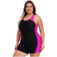 thumbnail image 1 of Aislor Maillot de Bain une Pièce Sans Manches pour Femmes Grande Taille Combinaison de Bain Rose Rouge TTG, 1 of 6