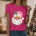 thumbnail image 2 of larppty Santa Face Printed Retro Christmas Xmas Holiday T-Shirt for Women (Hot Pink, 3XL), 2 of 6