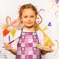 thumbnail image 3 of Pink Plaid Baseball Pattern Kids Aprons for Girls and Boys,Adjustable Neck Strap Toddler Aprons for Kids Cooking Baking, 3 of 7