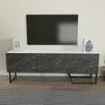thumbnail image 2 of Parla 60'' Modern TV Stand Wood Console Table Entertainment Unit with Metal Leg for 70'' TVs Marble Black Finish, 2 of 5