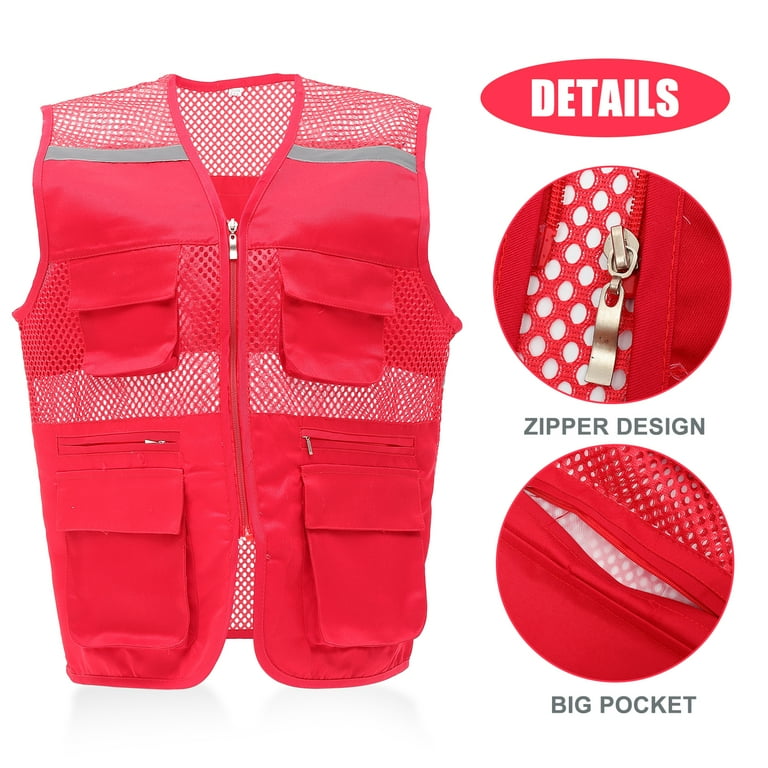 日本未入荷 Visibility High Vest Safety Reflective with for Work Pockets Vests