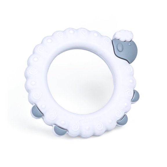 GiliGums Sheep Silicone Baby Teether with Textured Ring and Easy Grip for Ages 3-36 Months
