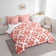 thumbnail image 3 of Feelyou Red Boho Damask Bedding Comforter Set 7pcs, Retro Western Fashion Full Bedding Set, 3 of 8