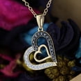 thumbnail image 4 of Dazzlingrock Collection 0.30 Carat (ctw) Round Black & White Diamond Double Heart Pendant for Women with 18 Inch Gold Chain in 10K Yellow Gold, 4 of 6