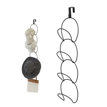 Baseball Bat Hanging Wall Mount Yoassi Metal Cap Rack Wall Mounted, Over Door Hat Rack Baseball Cap Holder Organizer Hooks Hanging Storage for Scarf, Clothes, Towels, Ties, Caps ()