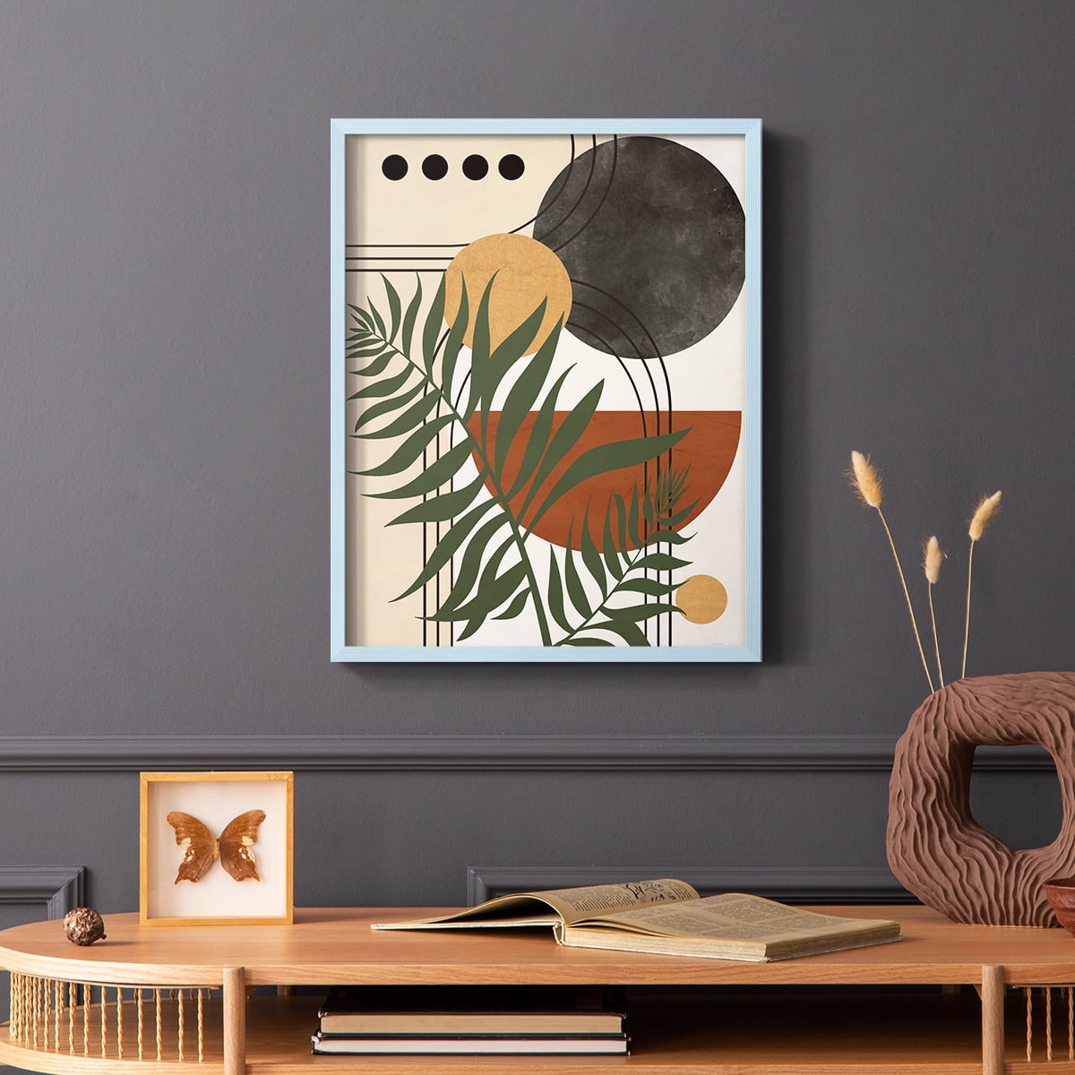 Contemporary Palm II in Paper Solid Wood 8 x 10 Framed Print