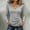 Gray, variant on Loose Fitting Blouse for Women New V Neck Long Sleeve Shirts for Women with Buttons Casual Fall Outfits Lightweight Tunic Sweaters Fashion Clothes Style B-5 Black L
