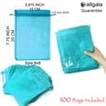 thumbnail image 2 of Allgala 100 Count Orangza Gift Party Favor Bags with Drawstring-6x8 Inch-Turquoise-PF53312, 2 of 2