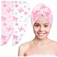 thumbnail image 1 of wonima11 Microfiber Hair Towel Wrap for Kids 2 Pack Rapid Drying Hair Towel with Button Hair Turbans for Wet Hair Wraps Head Towel Wrap for Women and Girls, 1 of 1