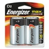 Energizer E95BP2 Max Alkaline Batteries, D, 2 Batteries/Pack