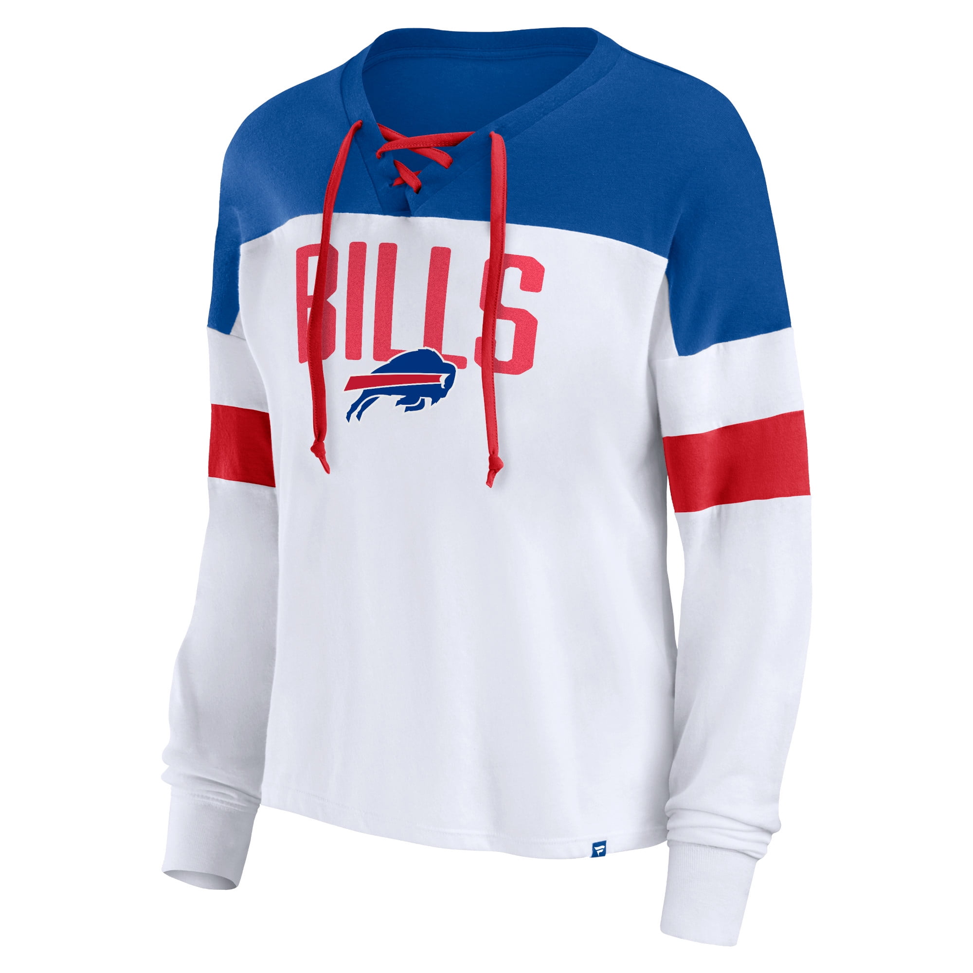 Buffalo Bills Fanatics Branded Women's Even Match Lightweight Lace-Up Long  Sleeve Top - White/Royal