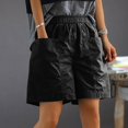 thumbnail image 2 of Edvintorg Cargo Shorts for Women Plus Size Ladies Clothes Solid Hippie Punk Trousers Streetwear Jogger Pocket Loose Short Pants Black XL, 2 of 7