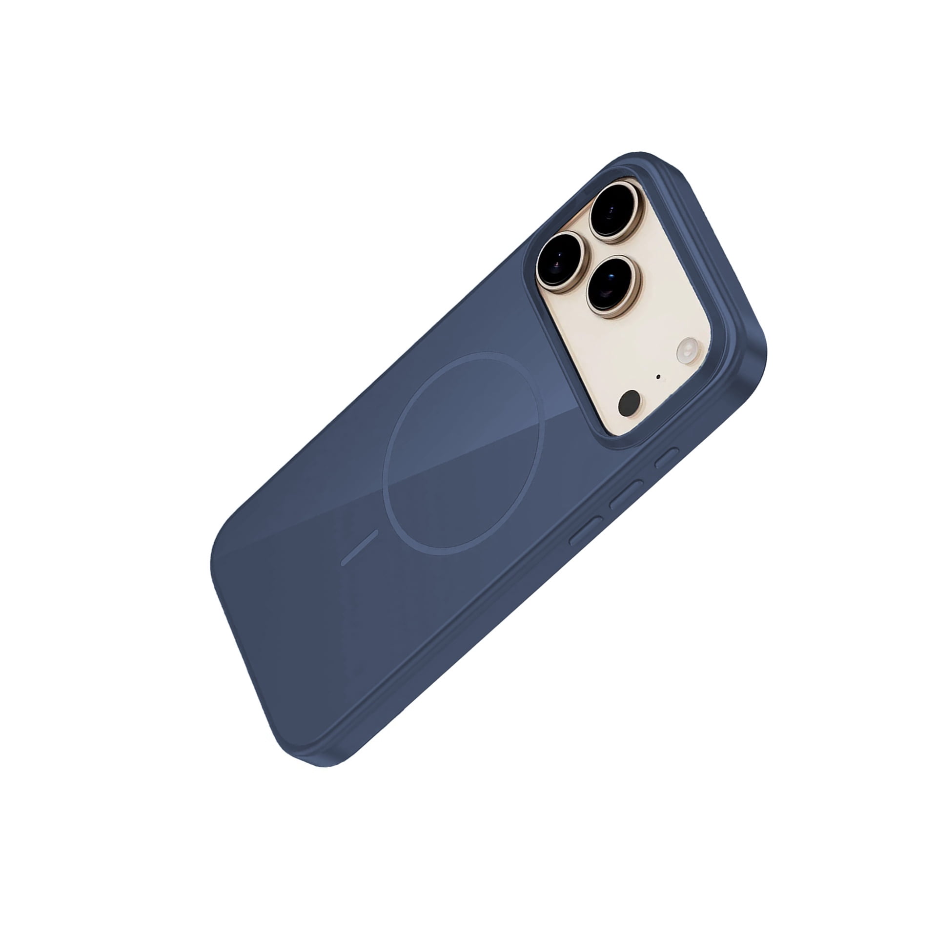 Minimalist Silicone Case with Built-In MagSafe for iPhone 17 Pro Max - Dark Blue