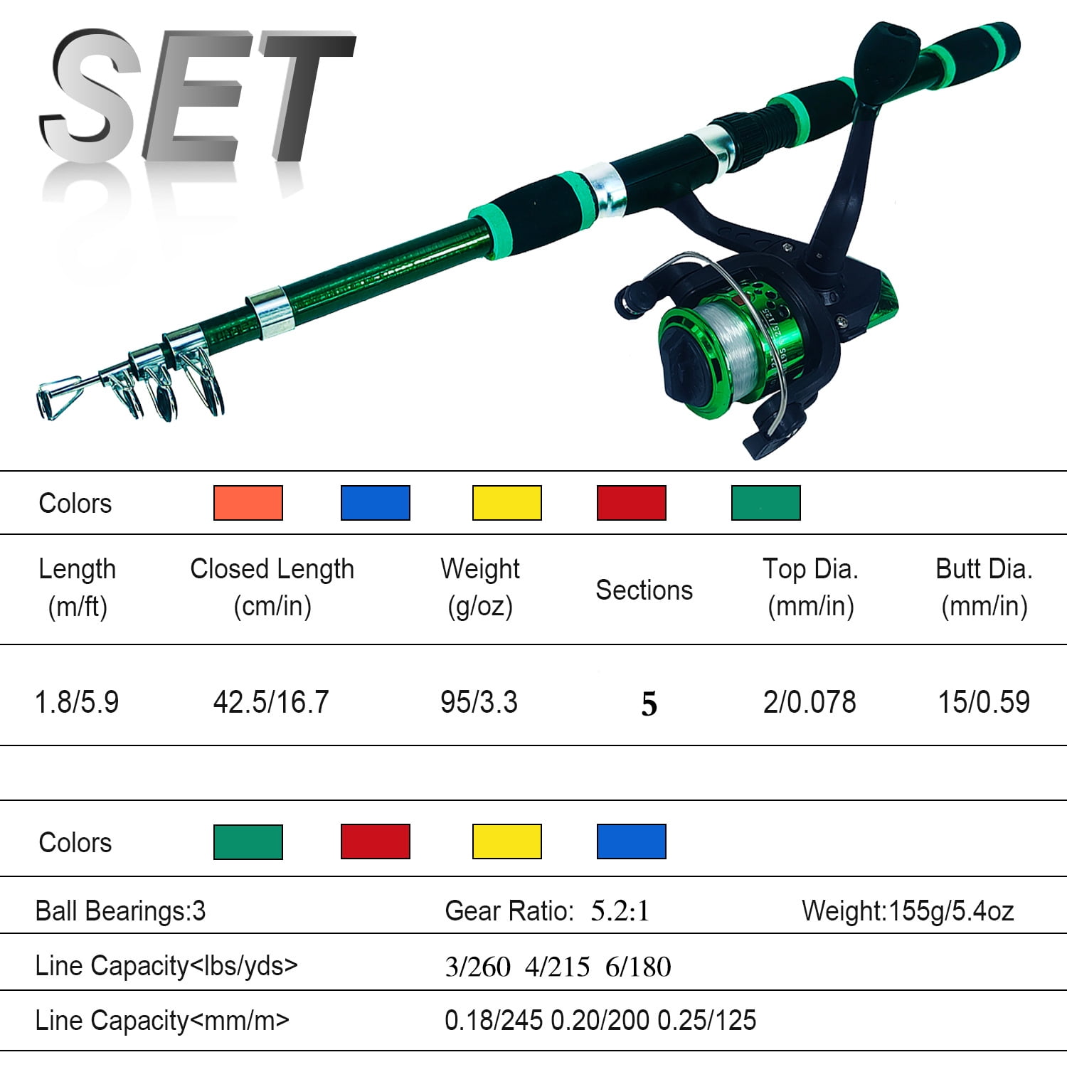 Fishing Pole Set Full Kits With Telescopic Fishing Rod And Spinning Reel Baits Hooks Travel Pole Sets For Outdoor Fishing Kits