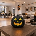 thumbnail image 6 of Large Lighted Halloween Pumpkins, Halloween Jack-O-Lantern, Plastic Pumpkin Lantern for Thanksgiving, Halloween Pumpkins Decoration for Indoor Outdoor, 6 of 7
