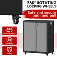 thumbnail image 6 of Bestoo Metal Storage Cabinet with Locking Doors, Garage Storage Cabinet with Wheels and Adjustable Shelves, Rolling Tool Storage Cabinet for Home Office, Garage, Pantry (Black+Gray), 6 of 8