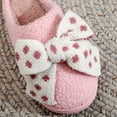 thumbnail image 4 of Xfvqtps Women Fluffy Slippers Polka Dot Bow Versatile Cute Indoor Home Funny Winter Non-Slip Thick Sole Plush Slippers Pink, 4 of 9