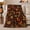 Autumn Harvest Pumpkin Patch Twisting Vines Berries Rustic, variant on Pumpkin Mushroom Foliage Flower Star Autumn Botanical Pattern Flannel Blanket For Autumn Fans, Cozy Orange Brown Home Decor For Bedroom Living Room Halloween Gift