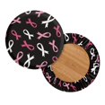 thumbnail image 2 of FUIALDOLG Pink White Awareness Ribbons Polyester Bar Stool Slipcover with Breathable, With Elastic Bands Anti Scratch Bar Stool Covers Round for Kitchen, 2 of 6