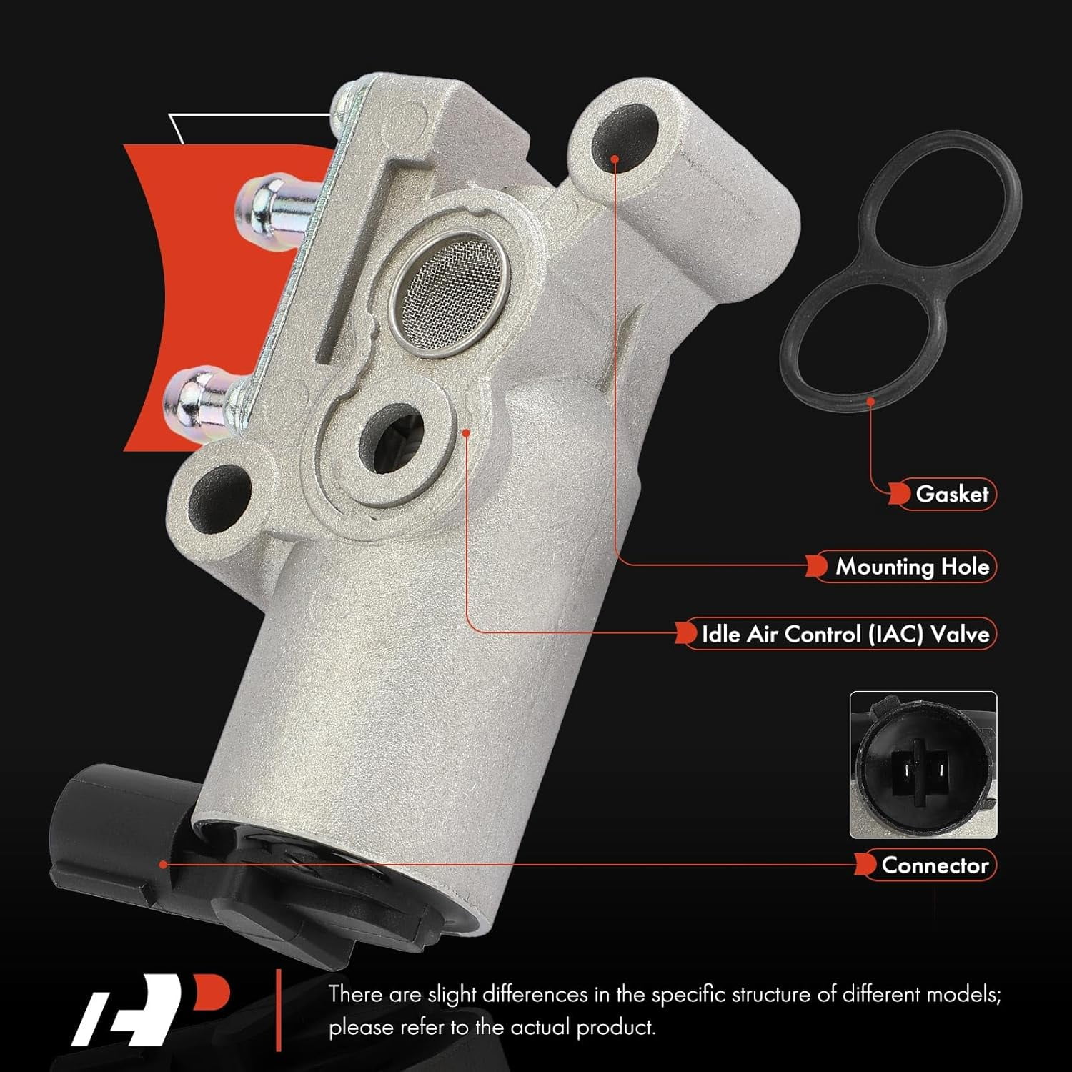 A-Premium Fuel Injection Idle Air Control Valve IAC - W/Sensor [2Pins] - Compatible with Honda CR-V 97-01 - fits (98-01 CR-V) W/Automatic Transmission, Auxiliary Air Valve, Replace for# 36450P0D004
