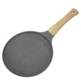 thumbnail image 3 of Frying Pan Flat Bottom Pan Even Heating No Stick Cooking Kitchen Ware with Handle Aluminium Alloy Plastic Pancak Pan for Food, 3 of 7