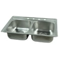 thumbnail image 2 of Fhp FDS804N 33" X 22" X 8" Satin Double Bowl Top Mount Kitchen Sink, 2 of 2