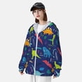 thumbnail image 5 of Sigee Dinosaurs Print UPF50+ Men's Sun Protection Hoodie Shirt SPF UV Shirt Long Sleeve Fishing Outdoor Lightweight, S-3XL, 5 of 9