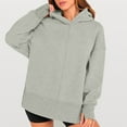 thumbnail image 4 of Lumtrix Womens Oversized Hoodies Long Sleeve Side Slit Hooded Sweatshirts Pullover 2026 Fall Y2K Clothes Fashion Thumbholes Tops Light Gray M, 4 of 4