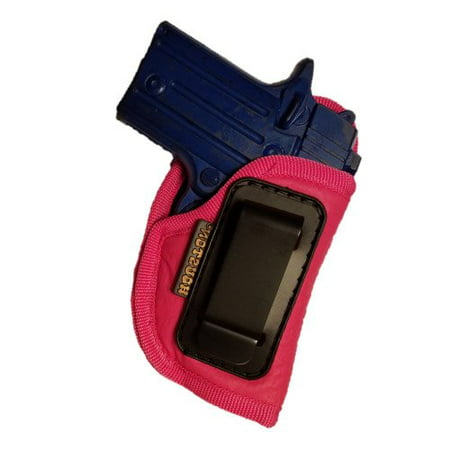 IWB Woman Pink Gun Holster - Houston - ECO Leather Concealed Carry Soft: Fits Any Small 380 with Laser, Keltec, Ruger LCP, Diamond Back, Small 25 & 22 Cal with Laser (Right) (Best Price Ruger Lcp With Laser)