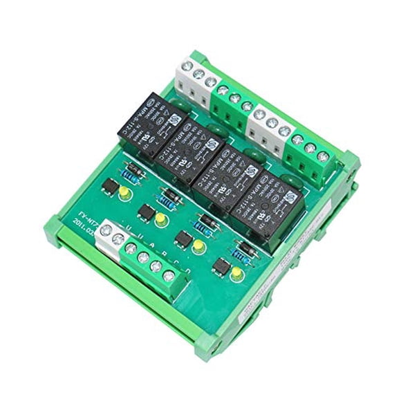 GAEYAELE Module de Relais Interface DC/AC 12V 24V 4 Canaux 1 SPDT (FY-T734-24VACDC)