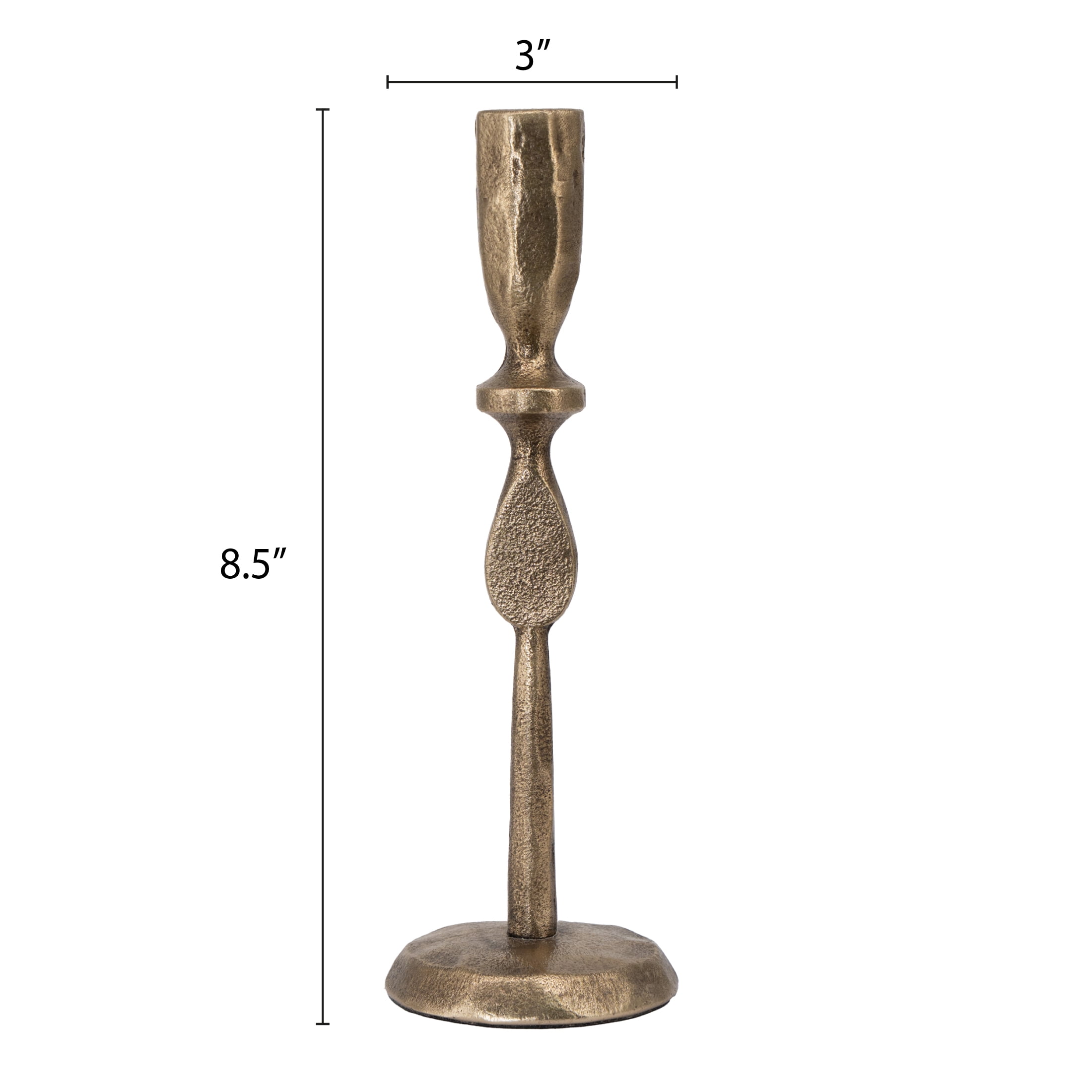 My Texas House Gold Christmas Taper Candle Holder, 9"