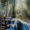 thumbnail image 5 of Orinice Fog forest shower curtain waterfall scenery rainforest jungle spring green pine fog landscape summer nature theme polyester fabric bathroom decoration 36x72, 5 of 7