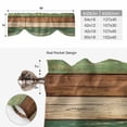 thumbnail image 6 of Farmhouse Dark Sage Green Brown Tie Up Valance Curtains for Windows, Kitchen Curtains Window Treatments, Vintage Wooden Striped Short Window Shades Valances for Bedroom Bathroom Cafe 42"x12", 6 of 8