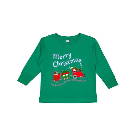 

Inktastic Merry Christmas Train with Presents Gift Toddler Boy or Toddler Girl Long Sleeve T-Shirt