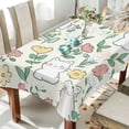 thumbnail image 4 of 54x72 Inch Tablecloth Polyester Square Tablecloth for Home Kitchen Dinner Decor Cute White Cat Pattern, 4 of 9