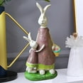 thumbnail image 4 of Estatua creativa , de escultura de animales, adorno de de piezaza, artesanía para jardín, dormitorio, decoración de escritorio A perfecl Escultura de estatuilla de conejo, 4 of 8