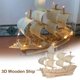 thumbnail image 3 of Modelo de barco de vela antiguo de madera, simulación de bricolaje, ensamblado a mano, barco mercante de seda, rompecabezas tridimensional 3D para adultos., 3 of 6